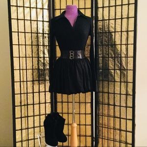 Body Central Mini Black Bubble Skirt